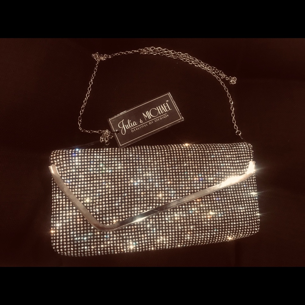 Julia & Michael black & rhinestone purse new